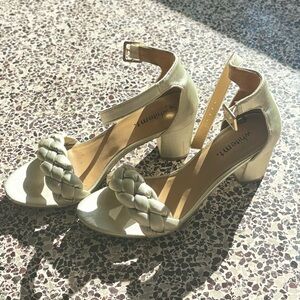 White/ cream Braided Heels